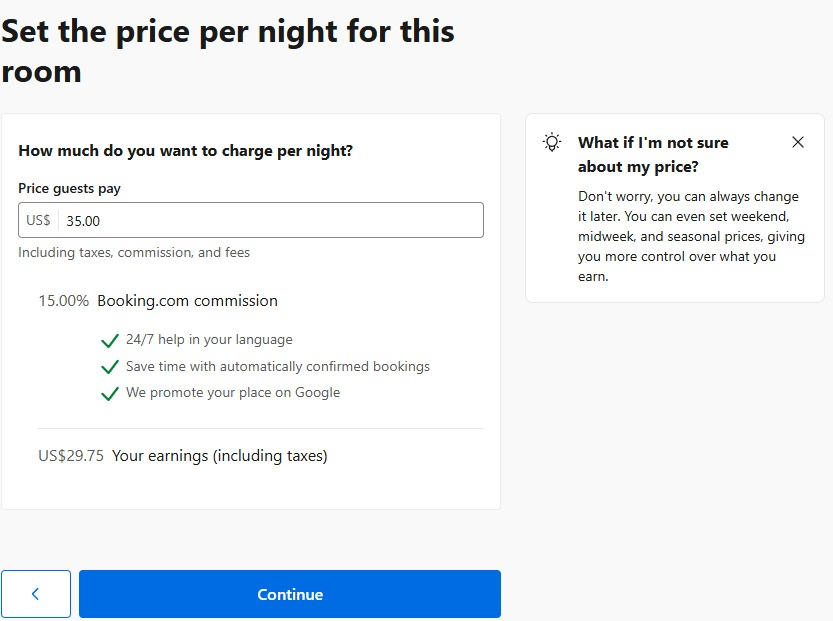Create a Booking account 