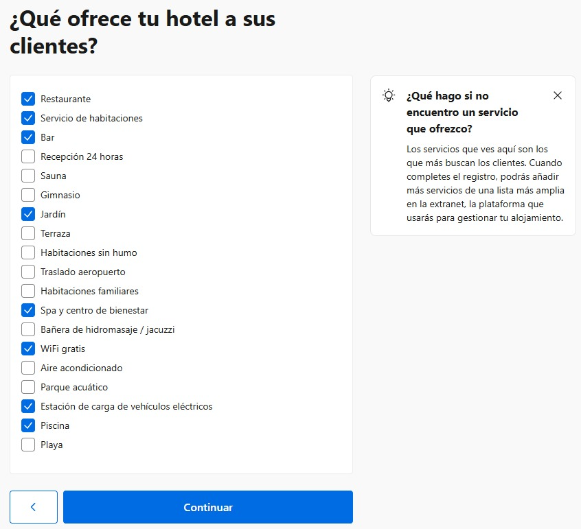 Crear cuenta de booking