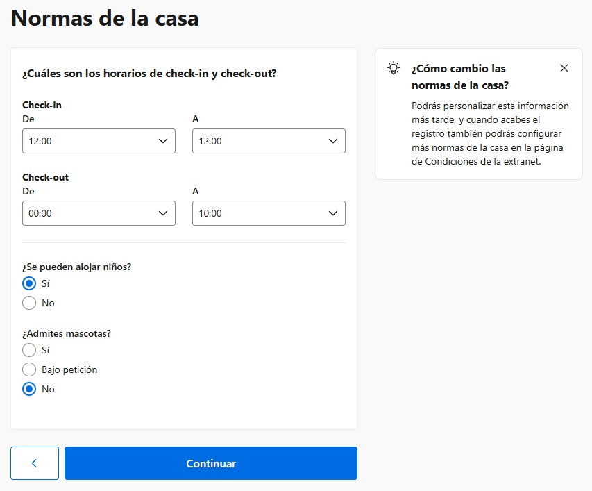 Crear cuenta de booking