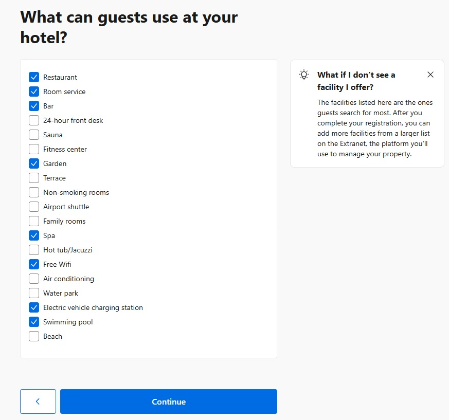 Add rooms on Booking.com - MiniHotel